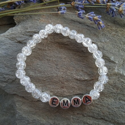 Náramok s menom z praskaného krištáľu