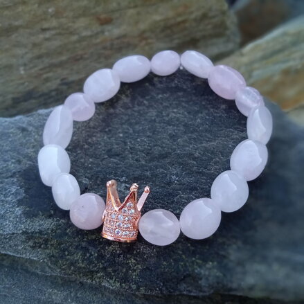 Náramok z prírodného ruženínu s korunkou