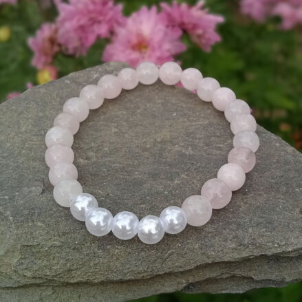 Náramok Ruženín s perleťovými korálkami