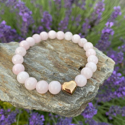 Náramok Ruženín s oceľovým srdiečkom