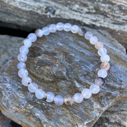 Náramok šedý brúsený Achát