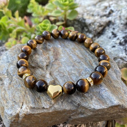 Náramok Tigrie oko so srdiečkom