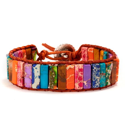 Farebný čakra náramok z prírodných kameňov