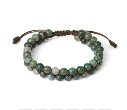 Dvojvrstvový náramok Achát machový 