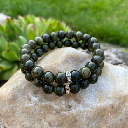 Náramok z olivového Jadeitu