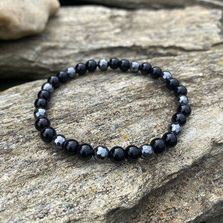 Náramok ónyx & hematit