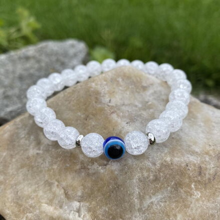 Náramok z krištáľu s modrým okom