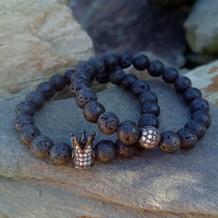 Partnerské náramky z lávového kameňa