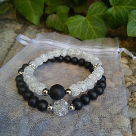 Partnerské náramky ÓNYX a PRASKANÝ KRIŠTÁĽ