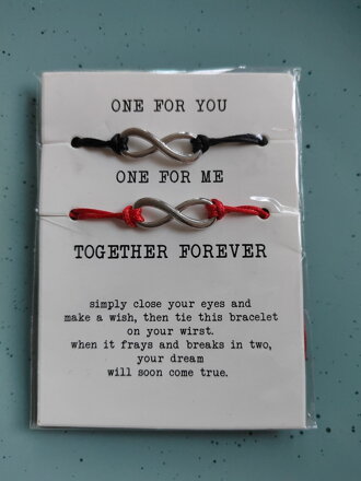 Náramky s nekonečnom na darčekovej karte