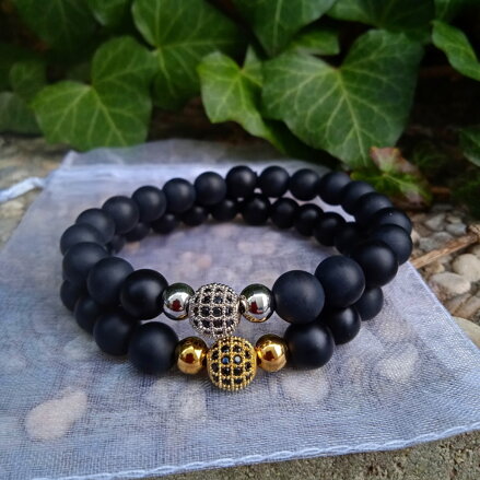 Elegantné partnerské náramky z Ónyxu