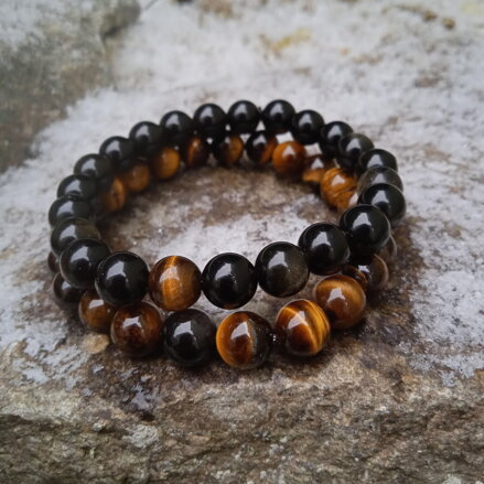 Náramky pre páry ZLATÝ OBSIDIÁN a TIGRIE OKO