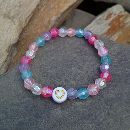 Farebný náramok so srdiečkom pre dievčatá