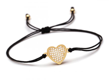 Ochranný kabbalah náramok Zirkónové srdce