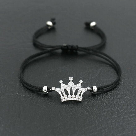 Náramok šťastia čierny  - Korunka
