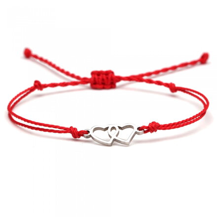 Náramok kabbalah - Dve srdiečka