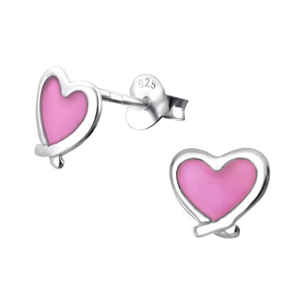 Strieborné náušnice pre deti SRDIEČKO