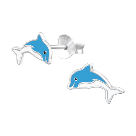 Strieborné náušnice pre deti DELFÍN