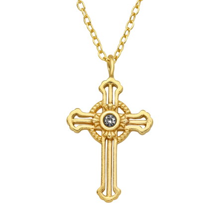 Retiazka s krížikom - pozlátené striebro Ag 925/1000