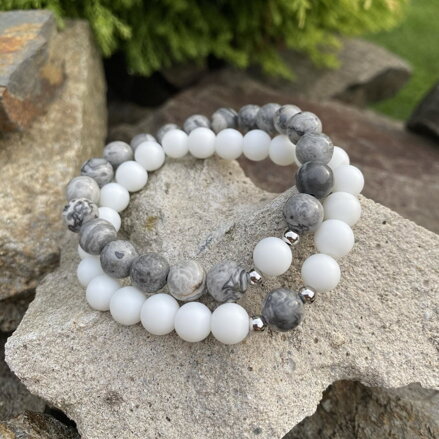 Náramky Jaspis krajinný a Ónyx