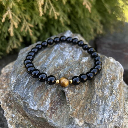 Náramok Ónyx & Tigrie oko