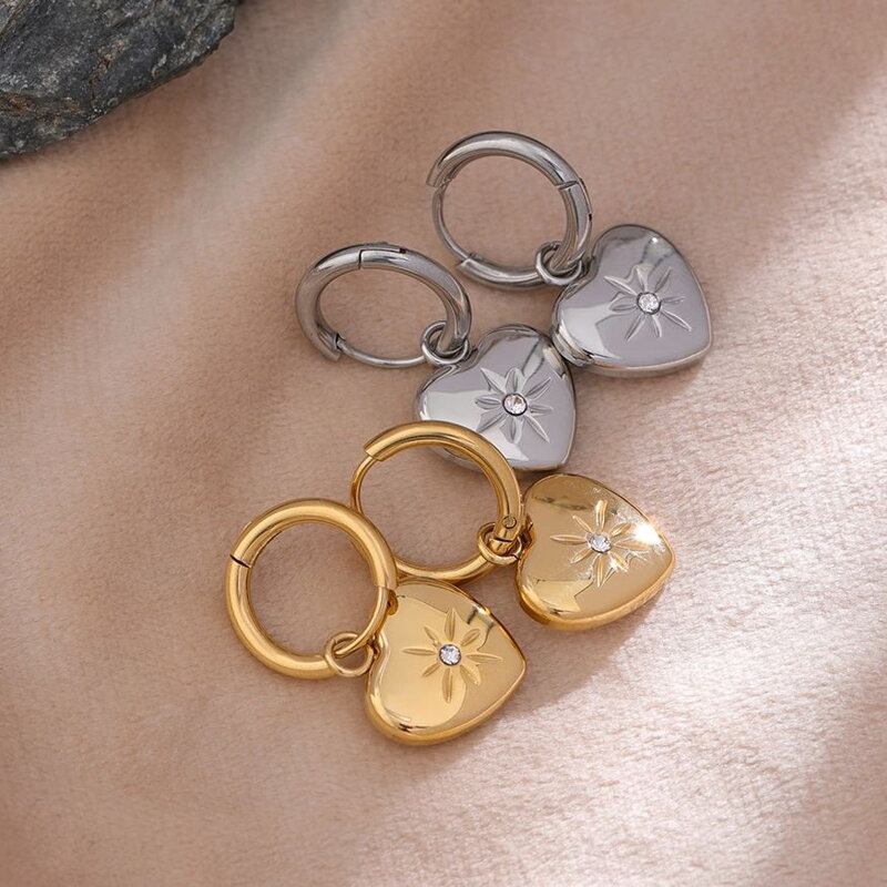 Kruhové náušnice SRDIEČKA so zirkónom