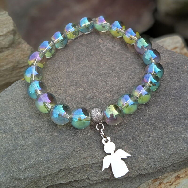 Náramok Aqua Aura s anjelom