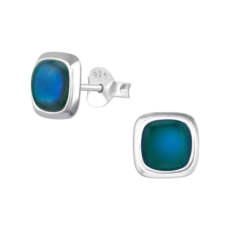 Strieborné náušnice s tyrkysovým zirkónom