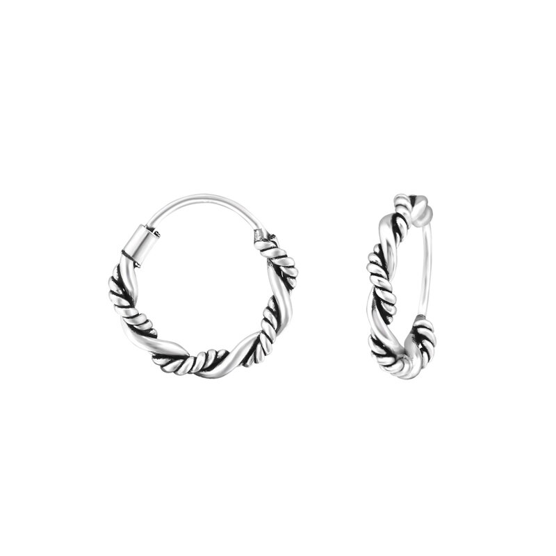Strieborné náušnice vrúbkované KRUHY BALI 14mm Strieborné náušnice vrúbkované KRUHY BALI 14mm