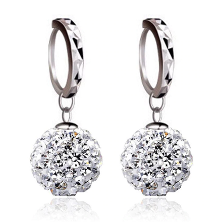 Shamballa disco náušnice z chirurgickej ocele