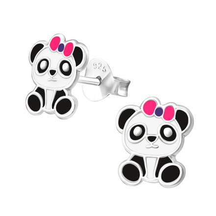 Detské strieborné náušnice PANDA