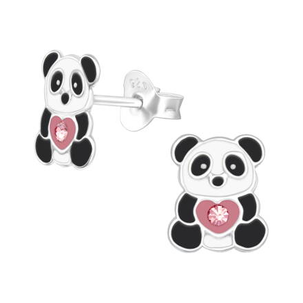 Detské strieborné náušnice PANDA
