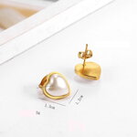 Náušnice srdce s perlou