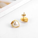 Náušnice srdce s perlou