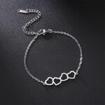 Náramok ŠTYRI SRDIEČKA s jemnou retiazkou