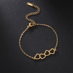 Náramok ŠTYRI SRDIEČKA s jemnou retiazkou