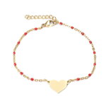 Retiazkový náramok so srdiečkom a farebnými korálkami