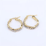 Náušnice vlnité kruhy so zirkónmi čírej farby