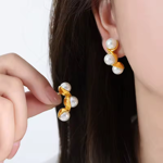 Náušnice s troma perličkami