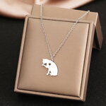 Oceľová retiazka a prívesok MAČKA