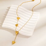 Retiazka 4 zlaté srdiečka|chirurgická oceľ 