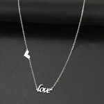 Oceľová retiazka LOVE so srdiečkom