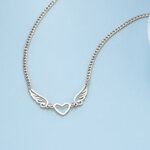 Náhrdelník Srdce a anjelské krídla z chirurgickej ocele