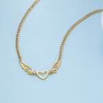 Náhrdelník Srdce a anjelské krídla z chirurgickej ocele