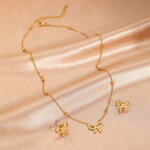 Sada šperkov z chirurgickej ocele - Zlatá mašľa