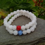 Náramky z ľadového Achátu s farebnou korálkou