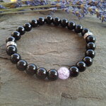 Náramok Ónyx a praskaný krištáľ Náramok Ónyx a praskaný krištáľ